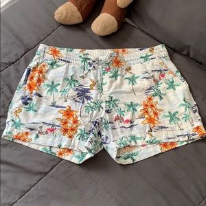Old Navy Hawaiian/Tropical Print Linen Shorts